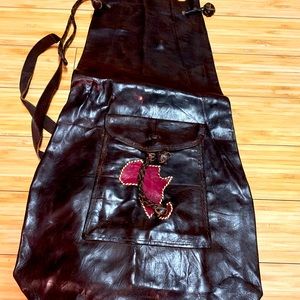 African Tuareg Camel Leather Duffel Style Bag